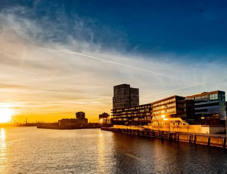 Hafencity-Sonnenuntergang-Hafen
